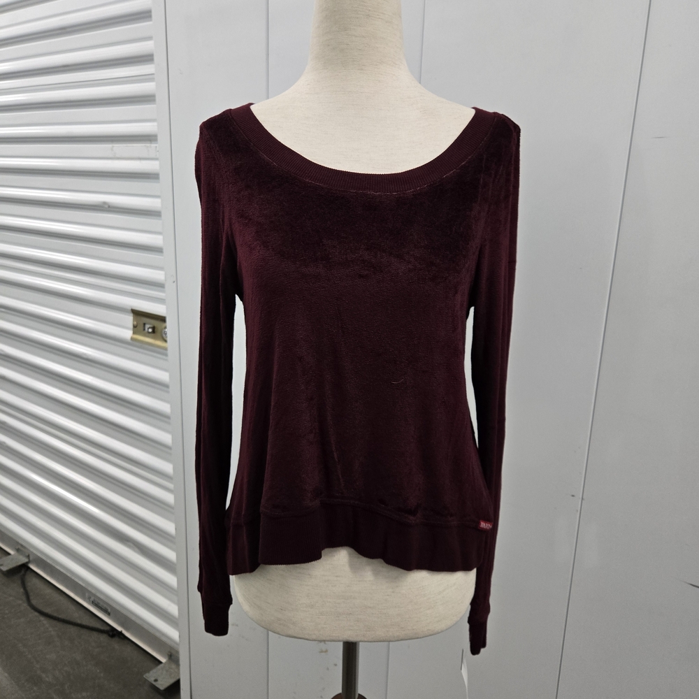 Hard Tail Forever Long Sleeve Crew Sweatshirt Fig Purple Size S NWT